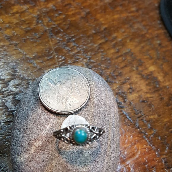 Natural Turquoise sterling ring size 8.5 - Picture 7 of 9